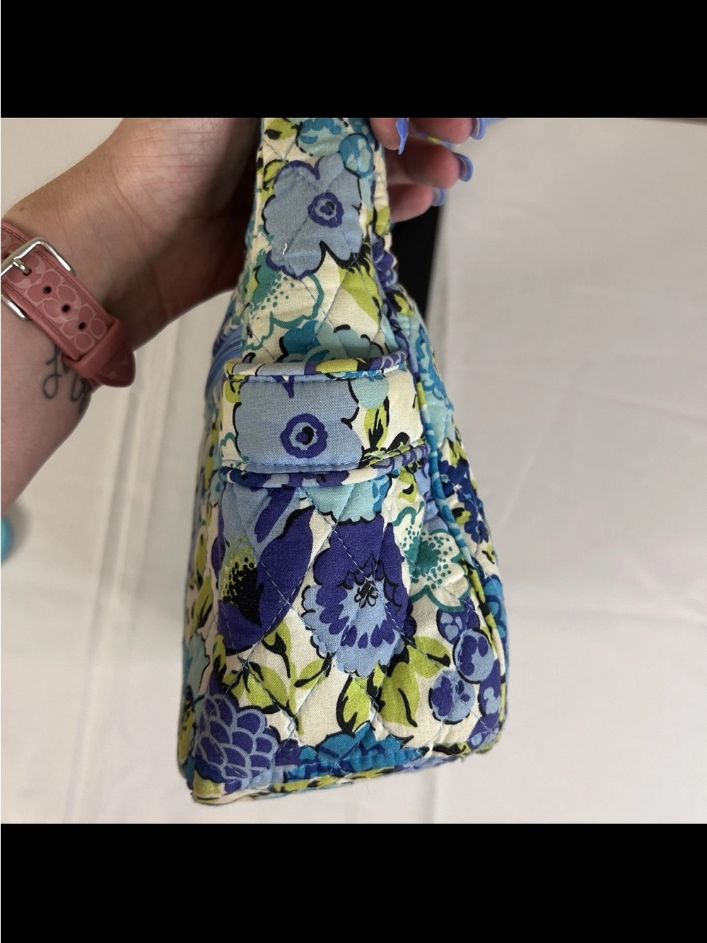Vera Bradley Floral Blue Crossbody Shoulder Bag and Wallet Set - Picture 7 of 14